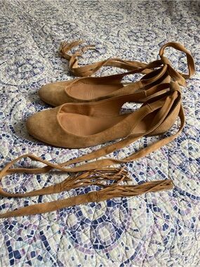 Sigerson Morrison Suede Wrap Ballet Flats
